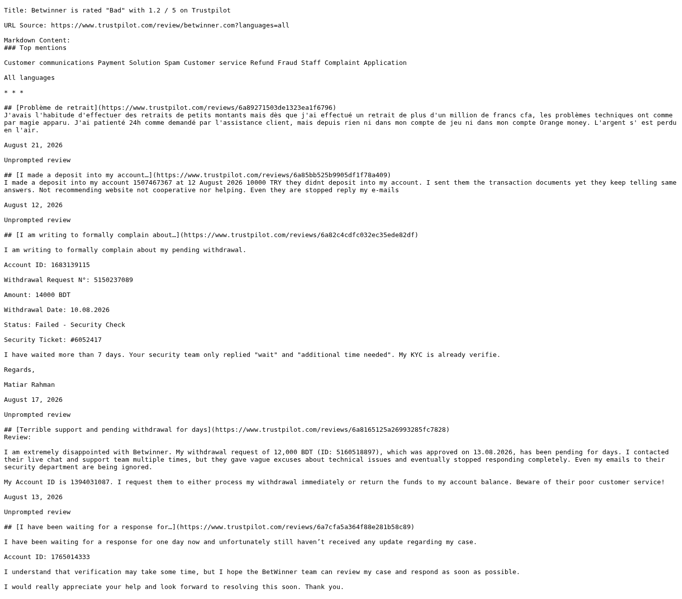 Captura de contexto textual de usuarios asociado con betwinner.com
